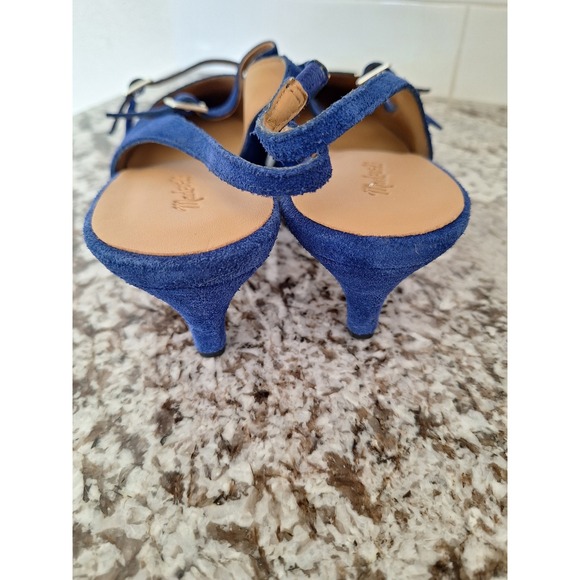 Madewell The Debbie Slingback Pump blue color‎ suede size 10.5 - Picture 4 of 10